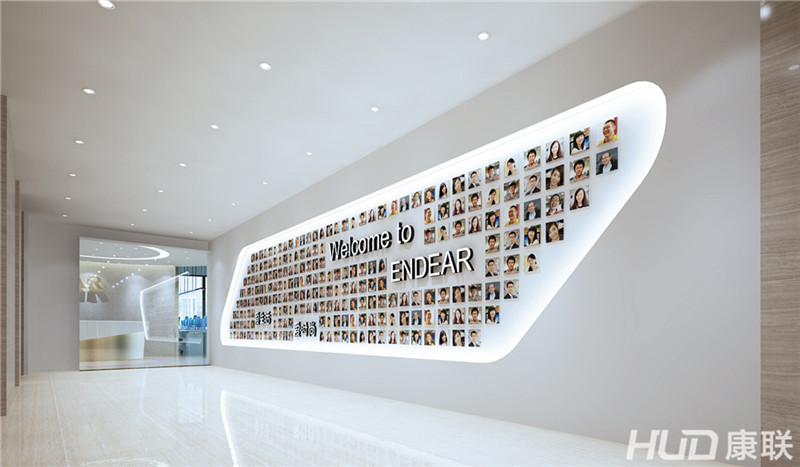 英迪尔服饰公司办公室装修设计文化墙效果图