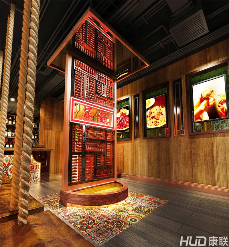 餐厅设计一楼内部角度一效果图
