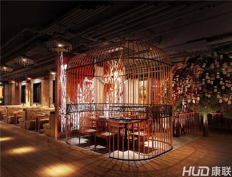 餐厅设计二楼鸟笼效果图