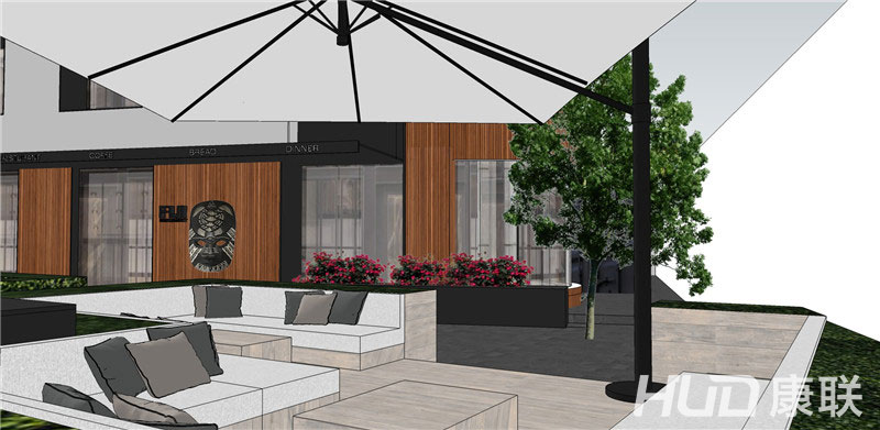 斐济餐厅设计露天餐区设计效果图3